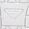 Pristine PRADA Sneakers Triangle Logo Triangle Plate Black Nappa Leather Mens 6 Used