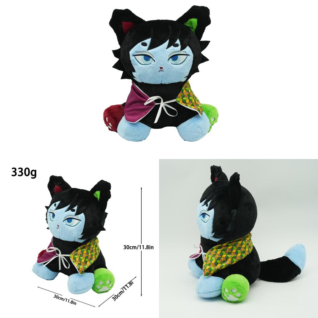 Demon Slayer Giyuu Tomioka Plush Toy Cartoon Stuffed Animal For Kids Fans