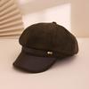 The Korean Version of the Fashion Trend Maillard Autumn and Winter Edition Suede Velvet Heart-shaped Newsboy Cap