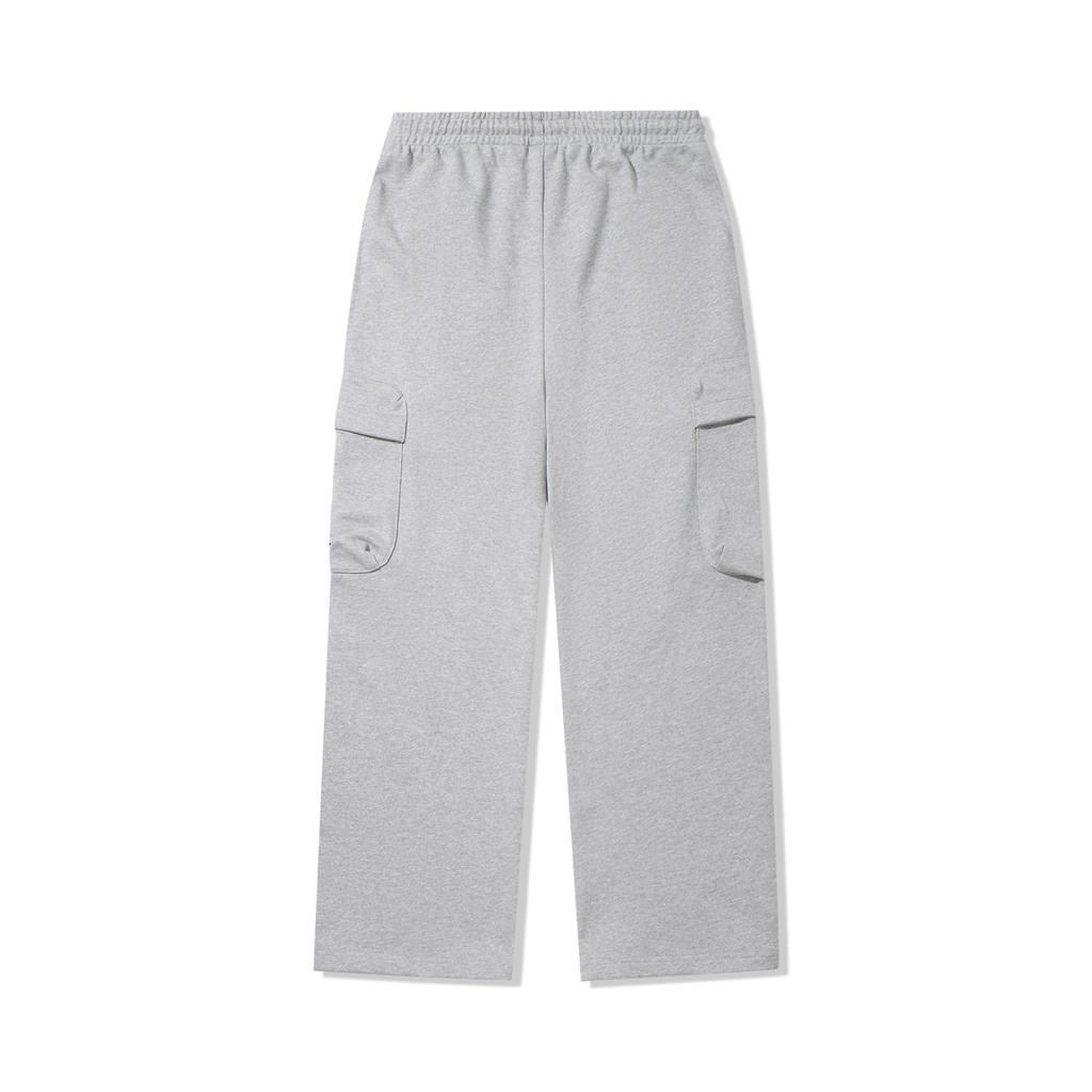 Li Ning X Sam Taylor Collaboration Series Sporty Minimalist Loose Fit Solid Color Straight Leg Casual Pants Men Bottoms Light-Gray AKLV655-2