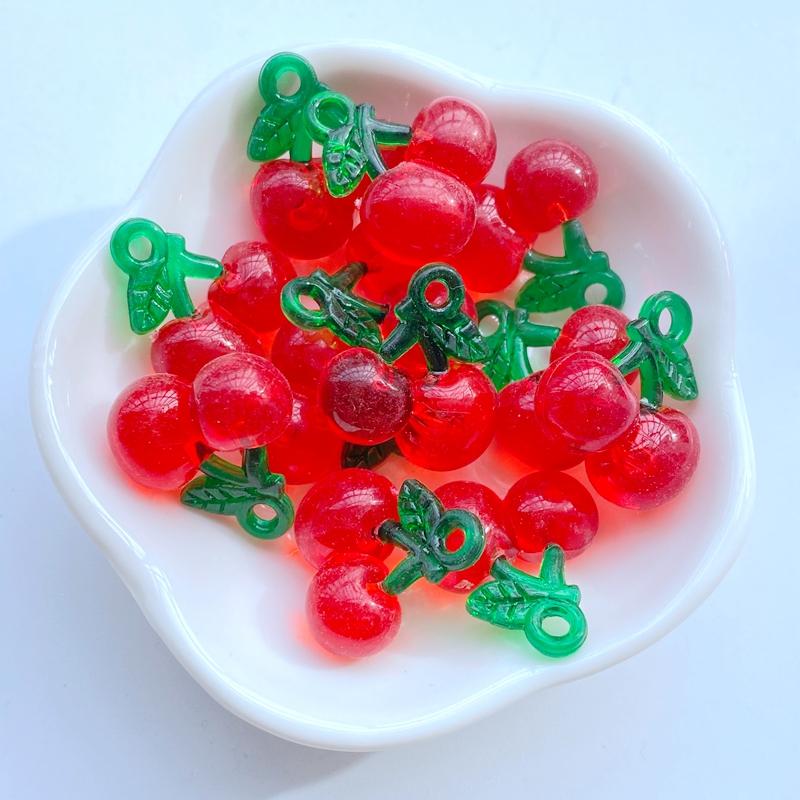 10Pcs New Cute Mini Strawberry Cherry Flat Back Resin Scrapbooking DIY Jewelry Craft Decoration Accessories