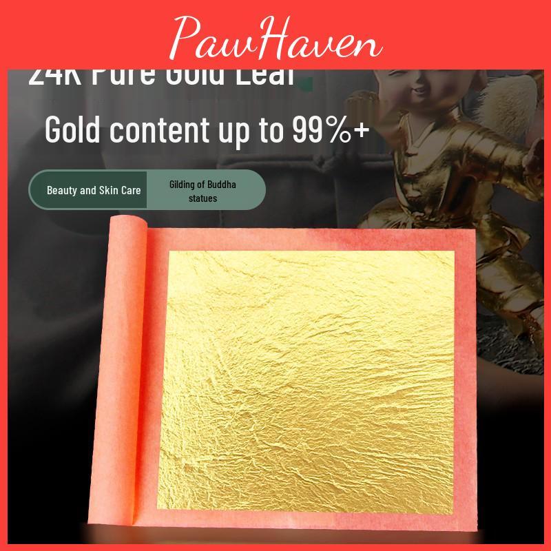 Fogli d'Oro 24k a Foglia per Decorazione 99% Puro Ideali per Doratura Statue di Buddha Progetti d'Arte Artigianato 10 Fogli