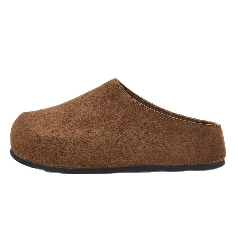 Fashion Women's thick-soled shoes for outdoor wear to increase height 2025 autumn new style slip-on closed-toe half-slippers