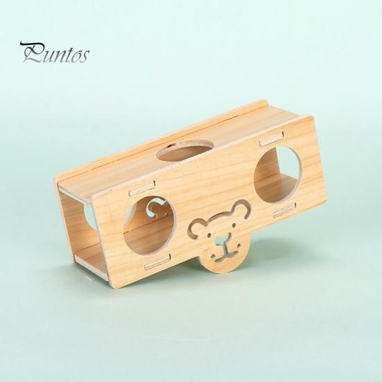 Hamster Platform Villa Double Layer Harmless Pet Toy Solid Wood Dwarf Hamsters House Climbing Play Hut Chews for Home