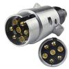 European Standard 12V 7-Pin Aluminum Trailer Plug & Tail Light Adapter