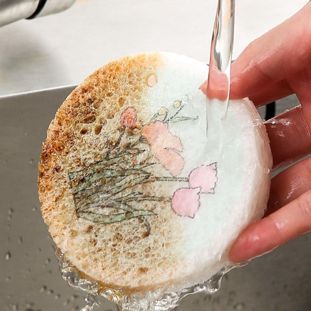 Wood Pulp Compressed Sponge Scouring Pads For Dish Washing Kitchen Cleaning Magic Eraser Pot Scrubbing Cloth
