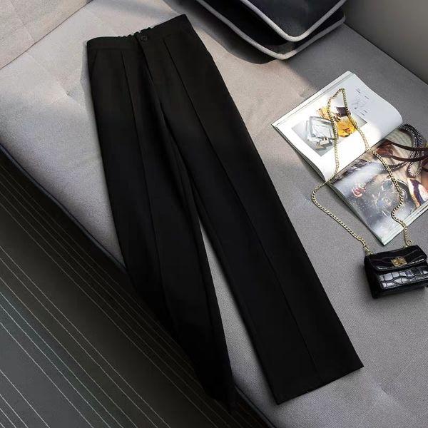 2022 Autumn Winter Womens Harajuku Fashion Thicking Warm Woolen Pants Female CasualStraight Trousers Ladies Loose Wide Leg Pants