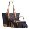 New Embossed Large Tote Bag High Quality PU Ladies Handbag Trendy Single Shoulder Oblique Span Bag Large Capacity Women's 4 Pcs Set Mother-child Bag