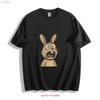 Schockiertes Kaninchen T-Shirt vintage Gewaschen Mode Bequem Weich Dehnbar Unisex Atmungsaktiv homme Leicht grafisch Stilvoll