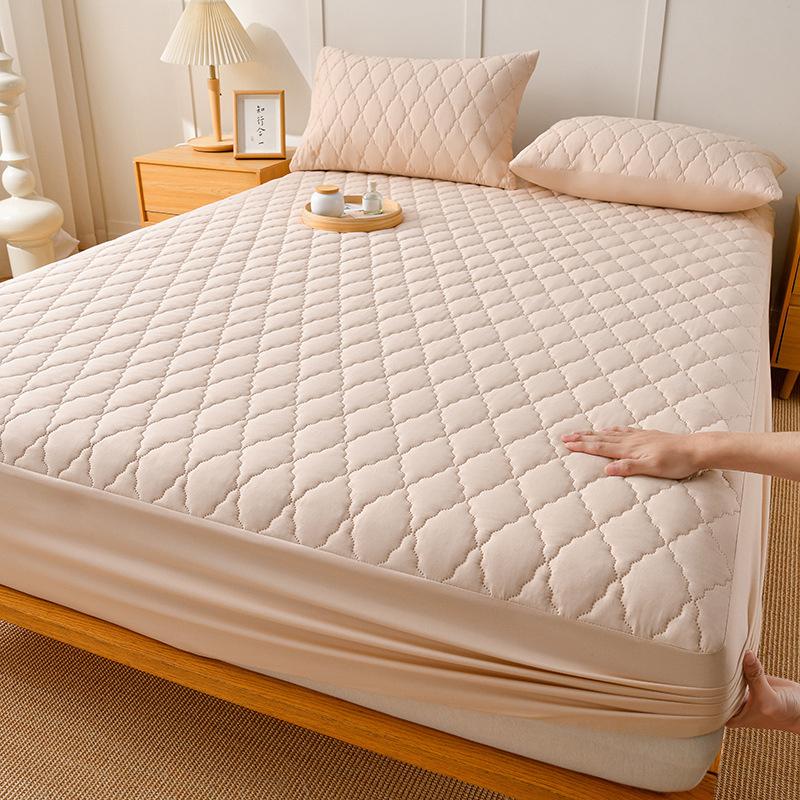 Waterproof Quilted Mattress Pad Protector Anti-mite Anti-bacterial Mattress Cover Embossed Design Bedding Bed Cover Fitted Sheet
