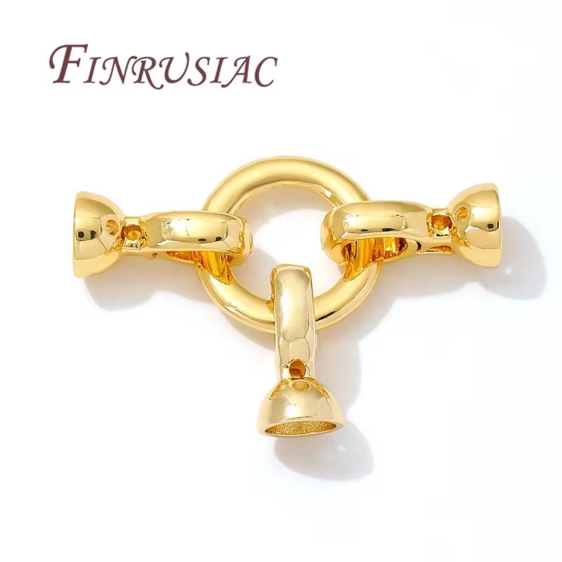 18K Gold Plated Connector Clasps Accessories For Bracelets,Brass Metal Locks For Jewelry,Fasteners Clasp,DIY Necklace Findings