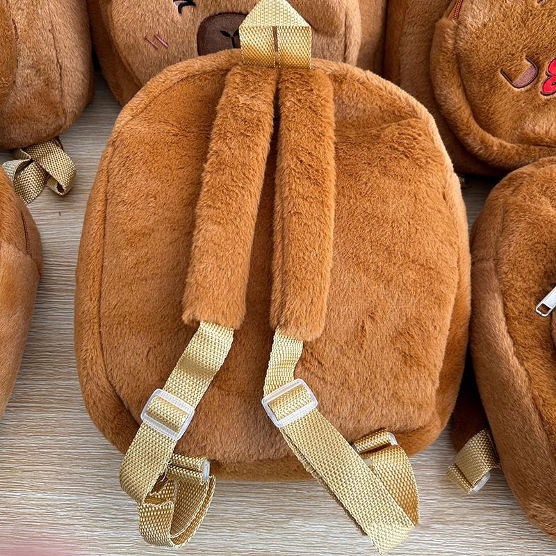 1Pc  Style Kapibala Doll Plush Backpacks Large Capacity Cartoon Capybara Backpack Plush Women Bag Gift For Kids