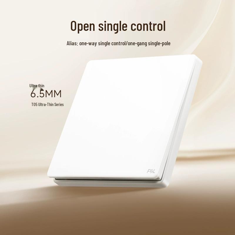 FSL T05 White Ultra-Thin Wall Switch Panel
