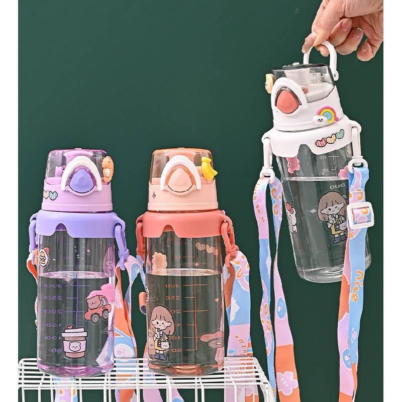 Diagonal Sports Plastic Water Cup Portable Beautiful Outdoor Cute Leakproof