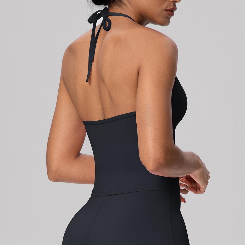 European & American High-Elastic Lace-up Backless Sports Bra for Training & Yoga