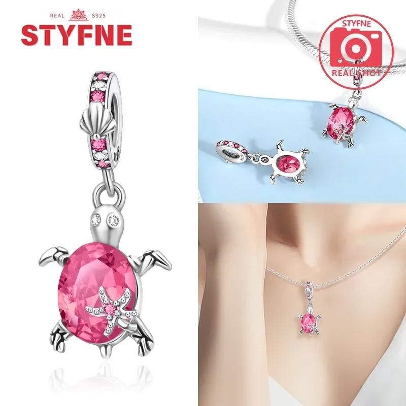 Women Bracelet Diy Fine Jewelry Gifts Original Charms Beads Copper Ocean Series Blue Turtle Starfish Shell Pendants