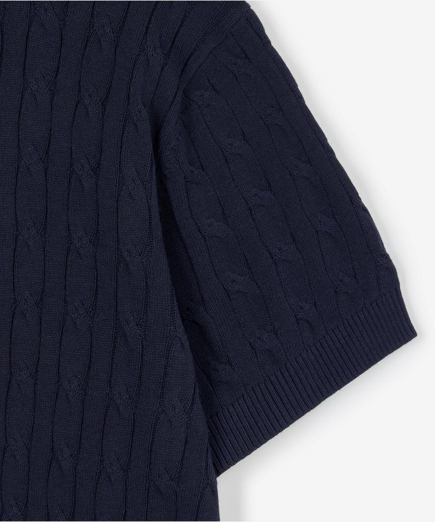 Tienjiti Cable Polo Washable Knit (Navy) Tnsw6E206N2