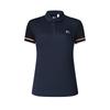 Polo Shirts Women's Tide Blue Polo Collar Moderate Straight Fit A11W435112FDB