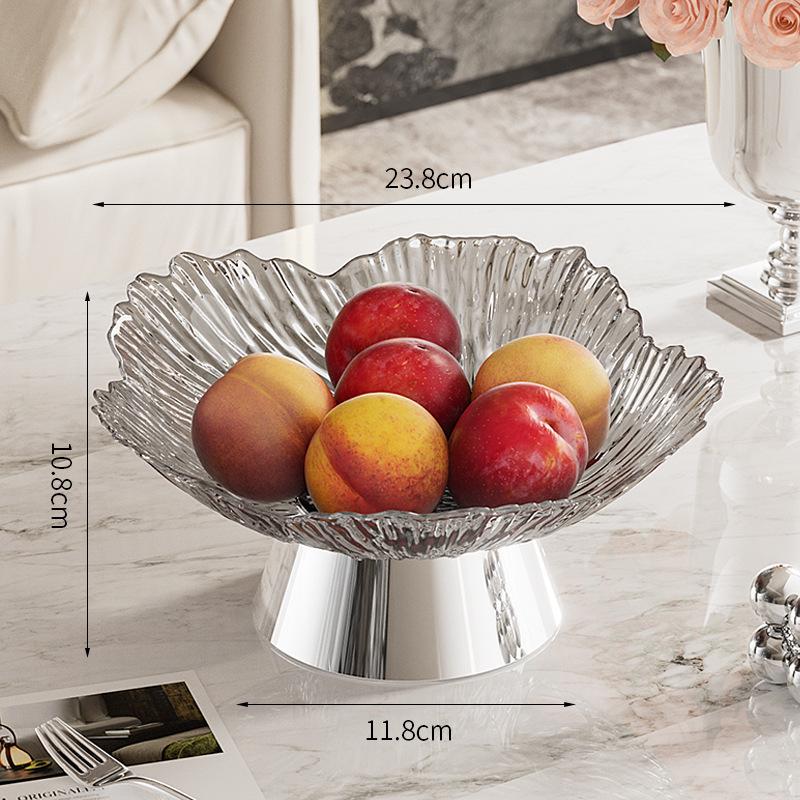 Elegant Crystal Petal Footed Fruit Bowl for Living Room