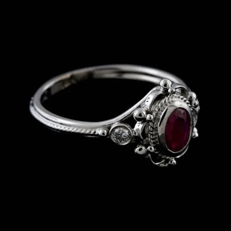 New Engagement Proposal Ring Ruby Thai CopperGemstone Rings for Women Anniversary Wedding & Party Gifts