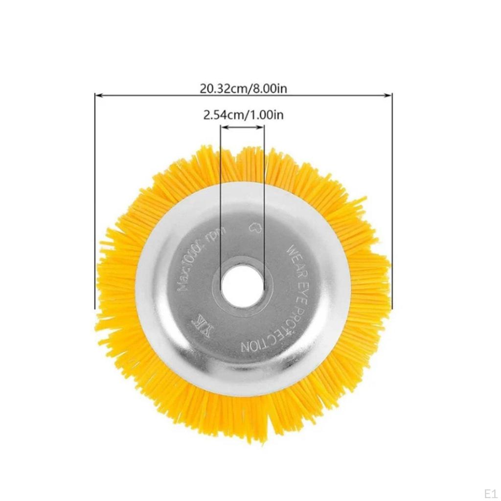 8 Inch Nylon Brush Wheel Heavy Duty Wire Vegetation TimeSaving Eater