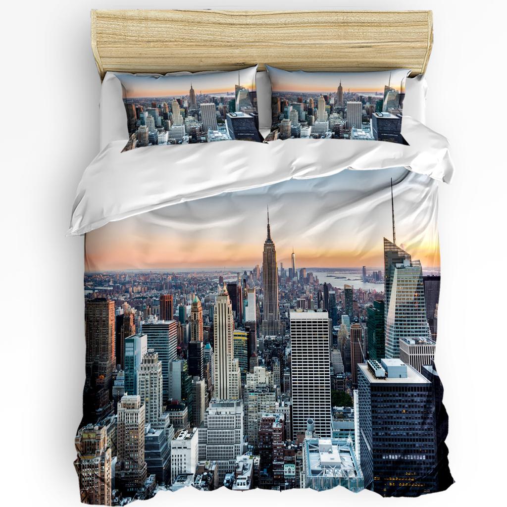 3pcs Bedding Set Canada Lake Landscape Rock Mountain Peaks Trees Duvet Cover Pillow Case Boy Kid Teen Girl Bedding Covers Set