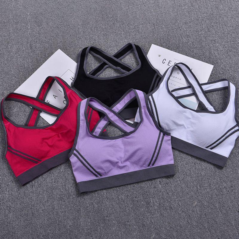 Luxurious Cross Back Padded Sports Bra For Women Seamless And Breathable Fitness Top