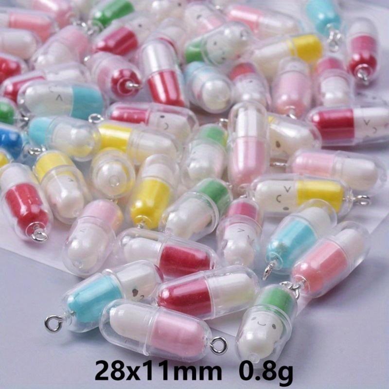 10pcs Resin Cute Smiling Face Capsule Charms Pendant for Jewelry Making New Diy Earrings Keychain Handmade Accessories