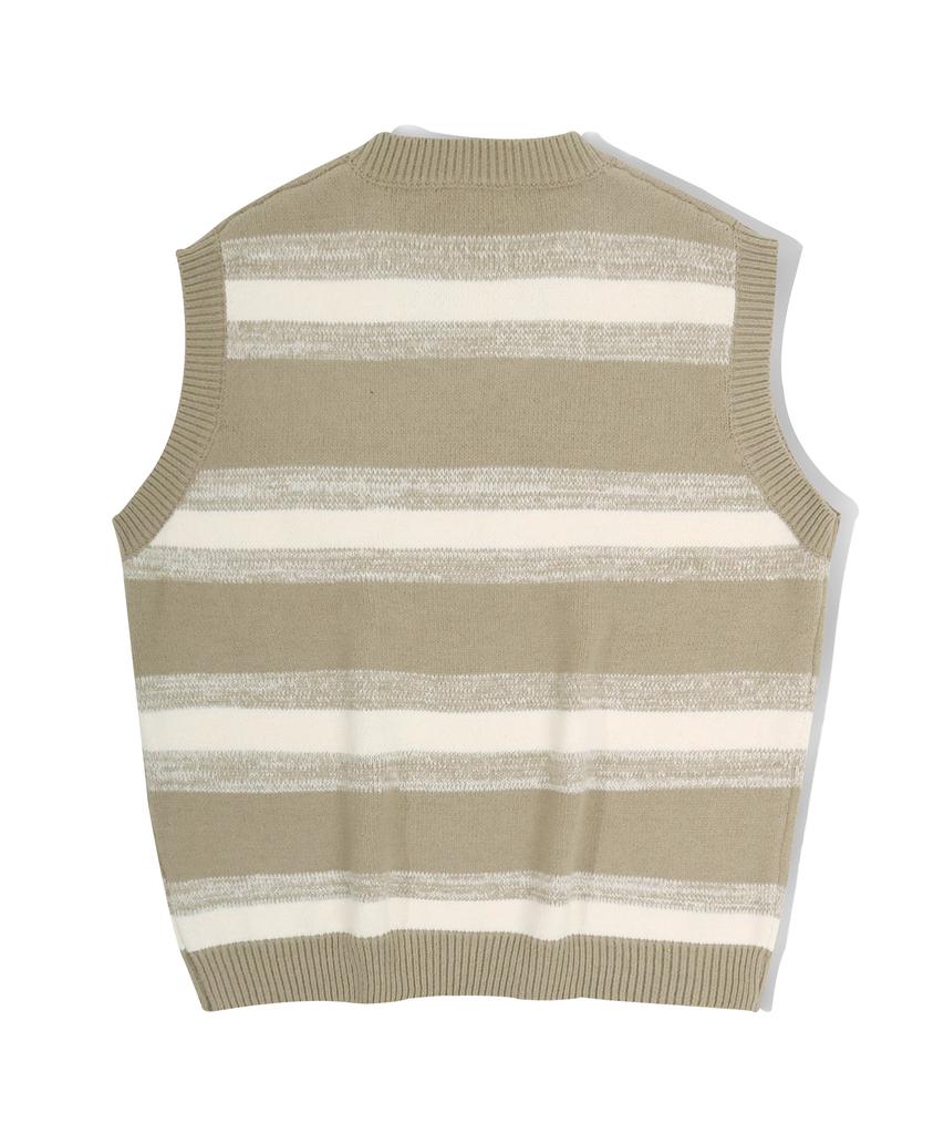 Illuminate Flm Striped Knit Vest - Grey