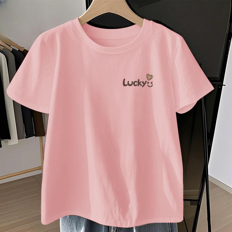 

2026 Premium Plus Size Cotton T-Shirt: Round Neck, Short Sleeve, Loose Fit, High-End Summer Wear L (100-112 lbs)