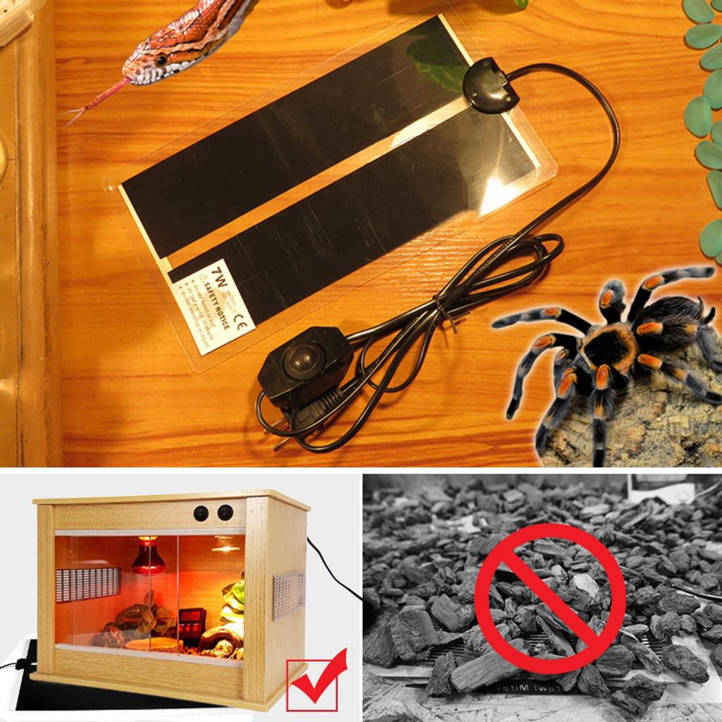 1Pc Crawler Pet Heating Pad with Temperature Control Switch 5/7/14/20/28/35/45W Far Infrared PET Reptile Fish Tank Heating Mat