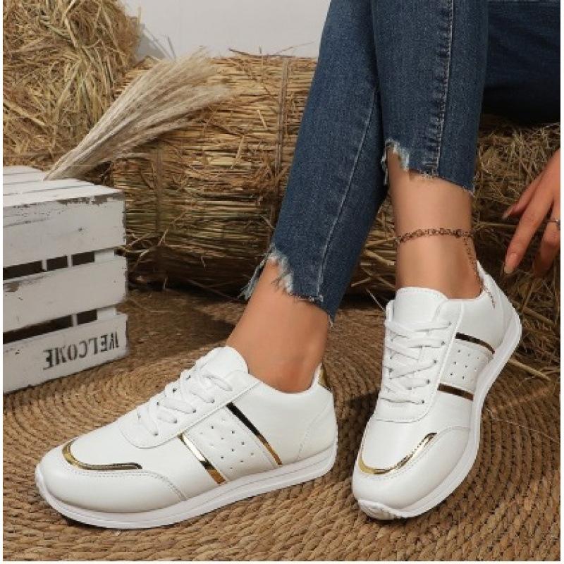Comfortable sports shoes spring and autumn new European and American large size lace-up color matching Forrest Gump shoes casual single shoes
