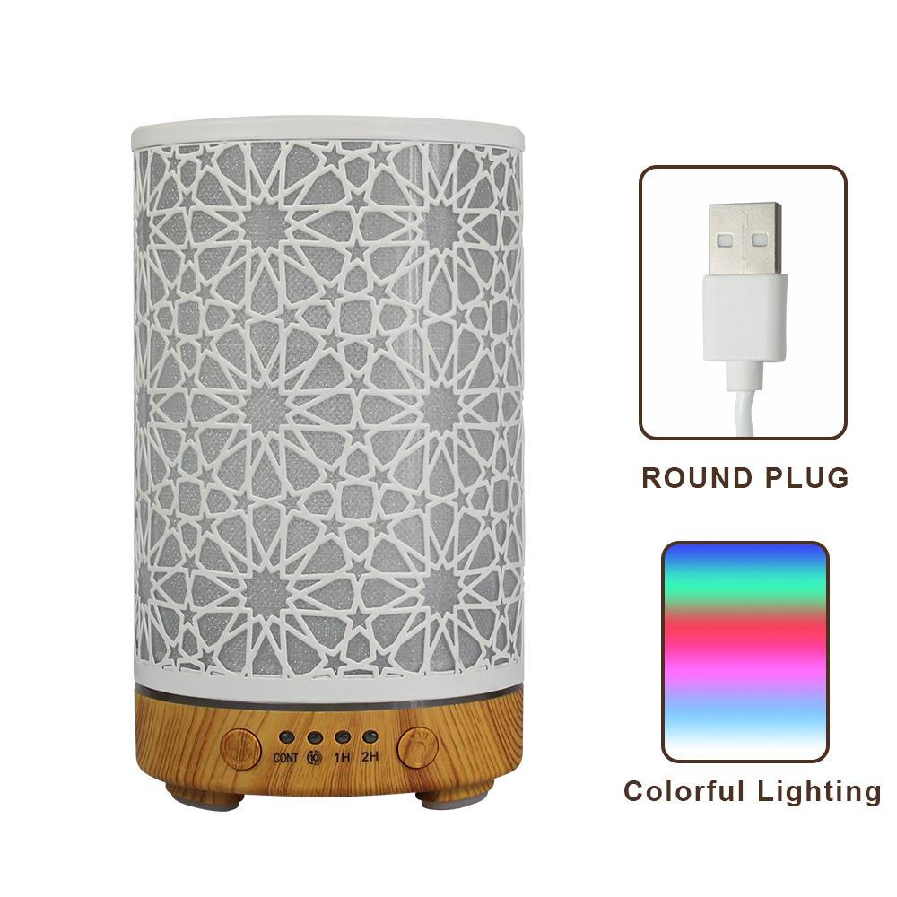 7-color LED Night Lights Bedroom Atmosphere Light 100ml Essential Oil Diffuser Hollow Star Ultrasonic Air Humidifier with Timer