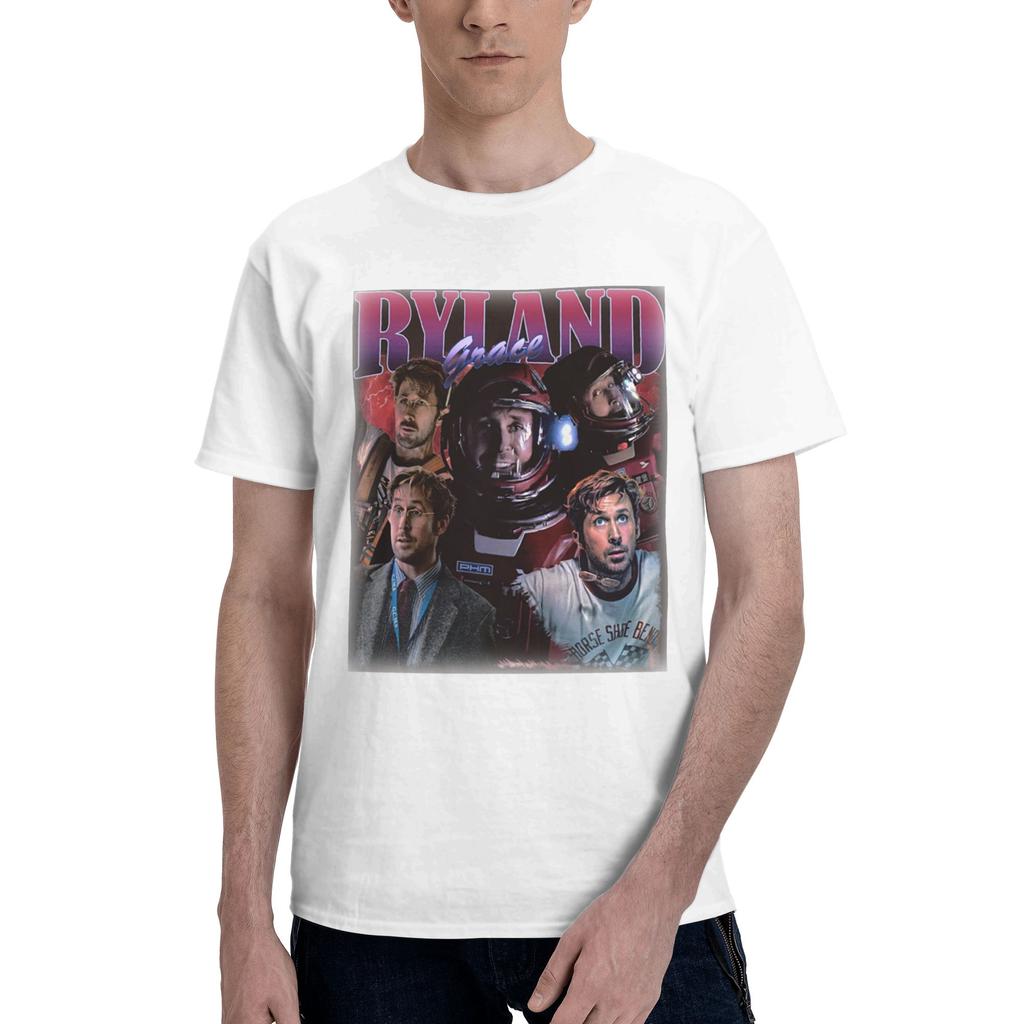 Custom Trendy Ryland Grace Astronaut T Shirt Unisex Short Sleeves Pure Cotton Tshirt Leisure Project Hail Mary Film Tees Tshirt