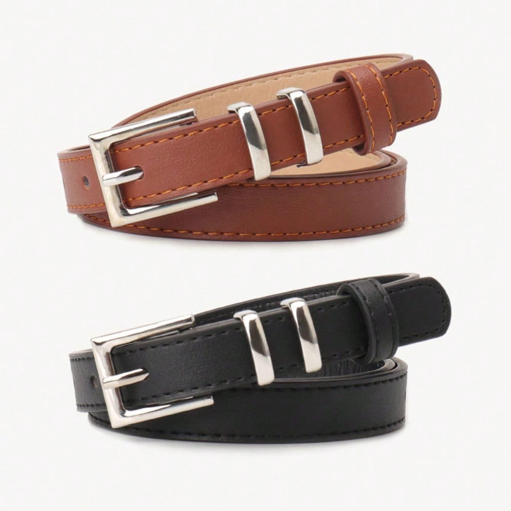 New Fashionable and Versatile Simple Pin Buckle Belt with Thin Jeans with Casual and High-end Women's Belt