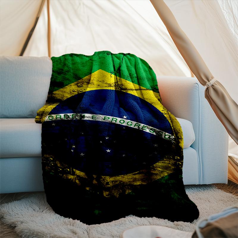 1PC Brazil Artwork Printed Soft Flannel Blanket Throw for Adult Bedroom Living Room Sofa Camping Travel Fan Gifts Christmas Gifts