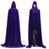 Reversible Design Velvet Cloak Solid Color Ponchos Cosplay Adult Kids Long Cape  Halloween Party