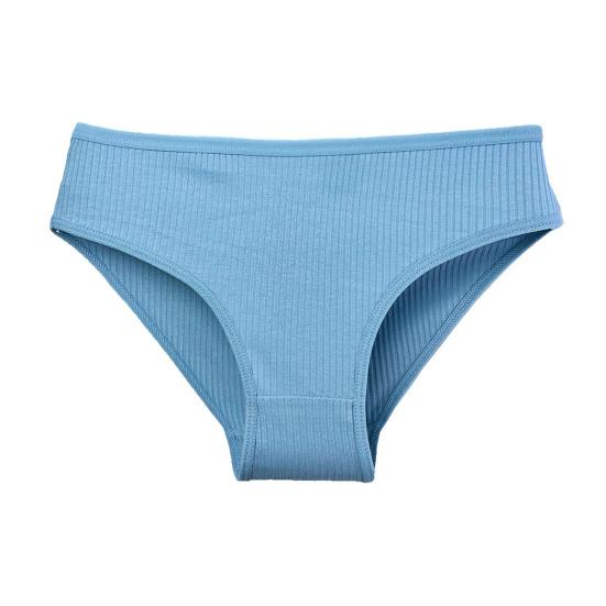 Bomullsunderkläder för Kvinnor Sexiga Lågt Skurna Ribbade Hipster Bikiniunderbyxor Full Täckning Andningsbara Cheeky Trosor