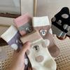 Autumn and Winter Three-dimensional Polka Dot Cute Cartoon Versatile Mid-calf Socks, Plush Polka Dot Women's Socks