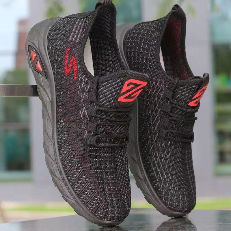 Men's shoes are breathable and lightweight in summer, men's soft-soled fly-woven mesh shoes, lazy shoes, one pedal, driving shoes