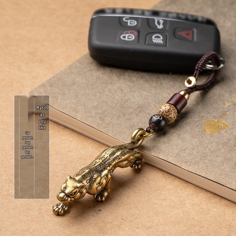 

Креативная латунная фигурка тигра и детеныша леопарда в стиле ретро для украшения дома - маленькая настольная фигурка-питомец для чая