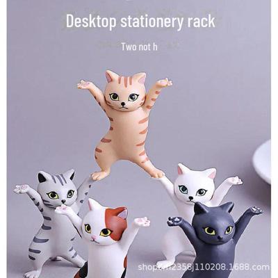 Charming Cat Pen Holder: TikTok's Cute Japanese Dancing Cat with Raised Paws, Functional and Adorable, Colorful Toy.