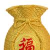 Chinese Flower Vase, Ornament Art Decorative Collectible Blessing Bag Shape Statue for Wedding Gifts