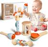 Baby Musical Instruments Wooden Toys Montessori Percussion Instruments Drut Set with Xylophone Preschool Educational Kids Gifts
