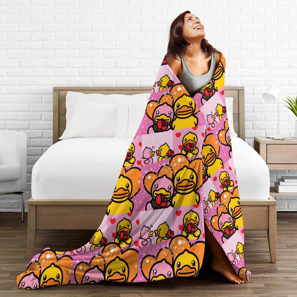 Yellow Duck Love Plush Blanket Child Flannel Bedding Throws For Couch Chair Sofa Bed Super Warm Custom Quality Bedspread Gift