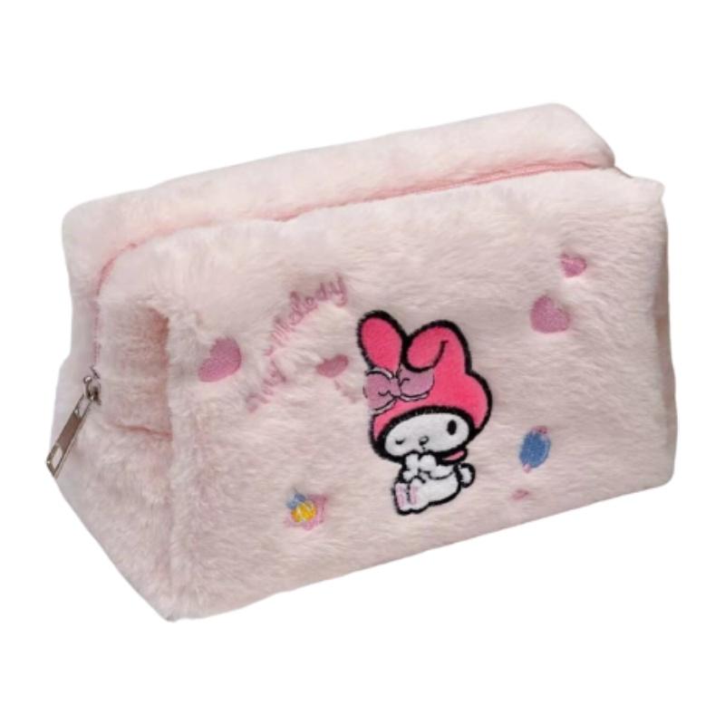 Cute Ins-style Cartoon Embroidered Makeup Bag With Large Capacity For Travel And Desktop Storage