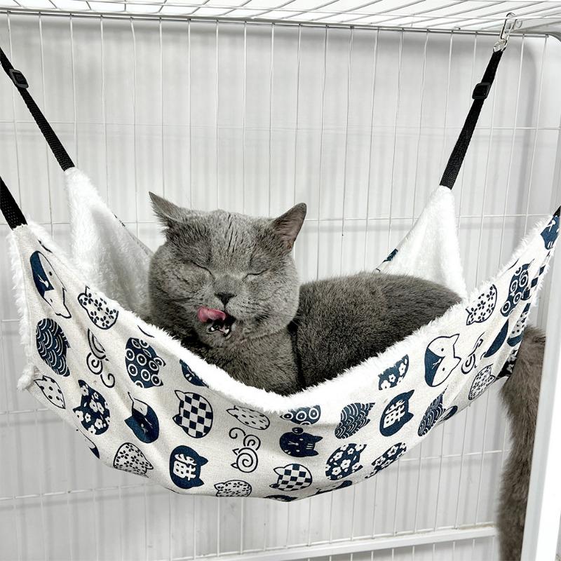 Katzennest, Katzenhängematte, atmungsaktiver, doppelseitiger Käfig aus Eisen, erhältlich zum Aufhängen, Katzenschlafsack