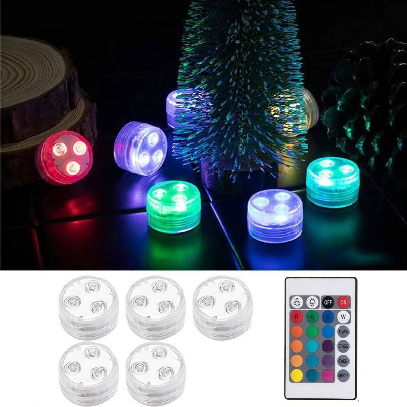 LED Underwater Light Adjustable Color Changing Submersible Pool Lamp for Outdoor Garden Pond Vase Accent Lighting
