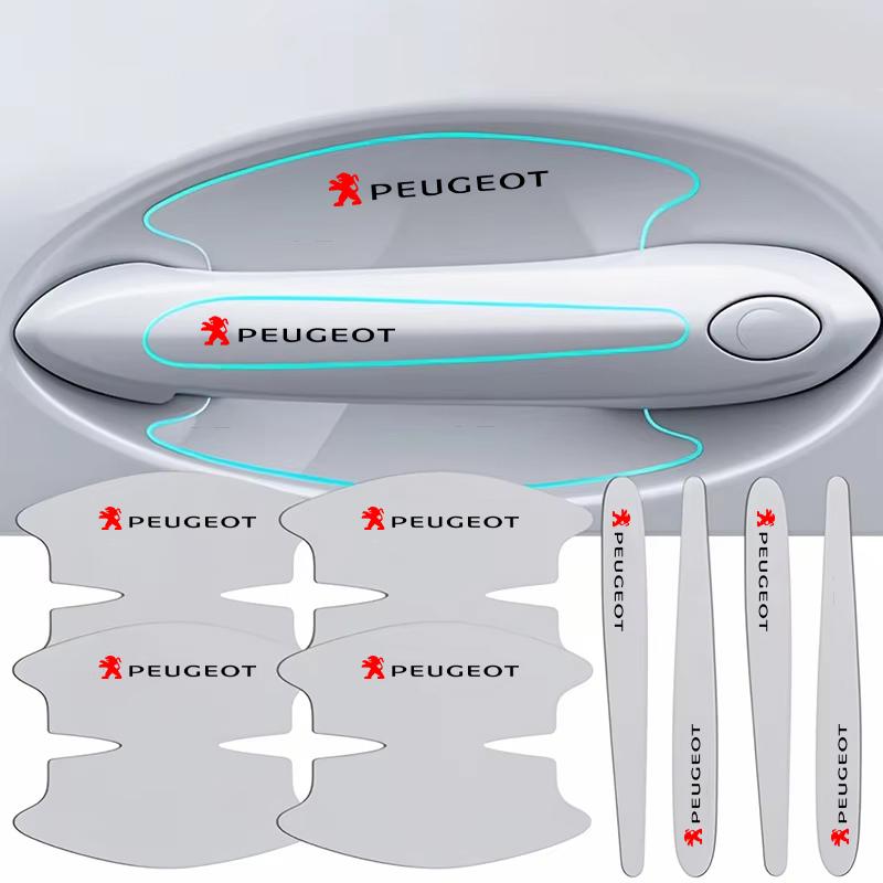 8pcs Car Door Handle Stickers Transparent Protector Film For Peugeot 206 307 308 b 207 3008 208 407 508 2008 5008 301 4008 506 201