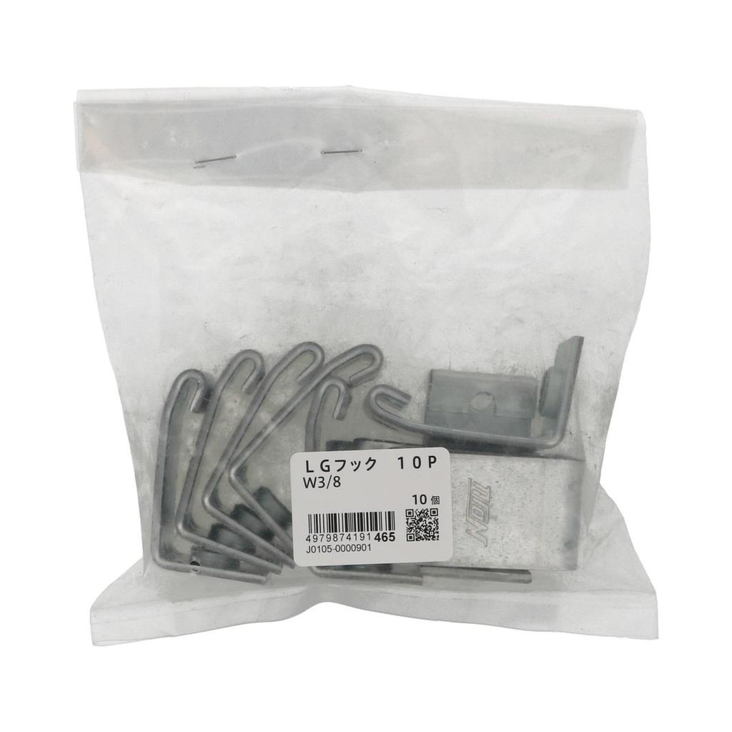 Yahataneji LG Hook W3/8 (10pcs) Hot-Dip Galvanized Steel Hanger Bracket for C-Channel Ceiling Framework Assembly